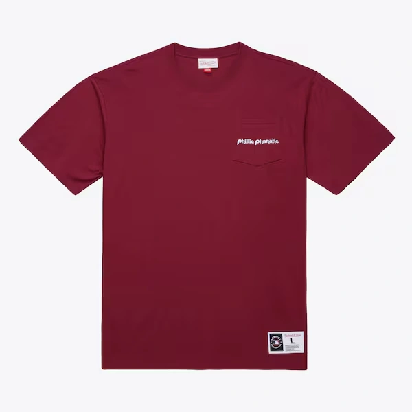 Philadelphia Phillies Burgundy Double Hit Mascot Pocket T-Shirt