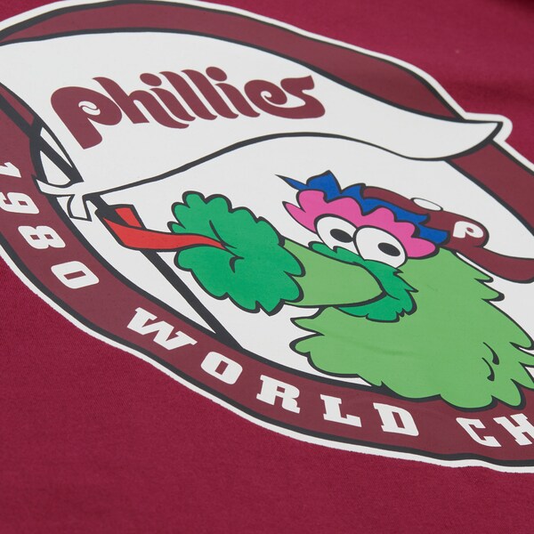 Philadelphia Phillies Burgundy Double Hit Mascot Pocket T-Shirt