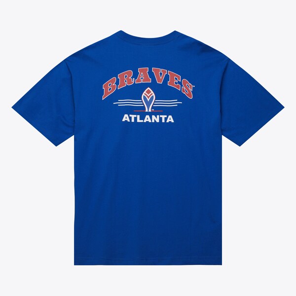Atlanta Braves Royal Vintage Logo Double Hit Pocket T-Shirt