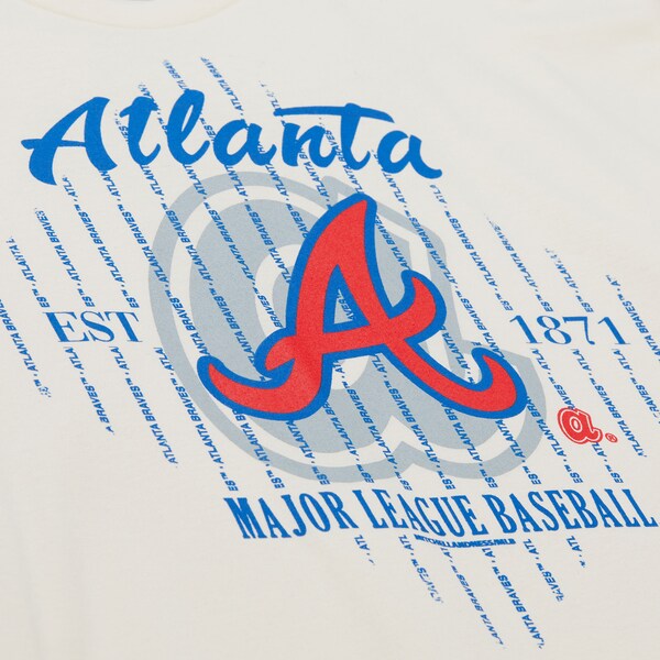 Atlanta Braves Cream Cooperstown Pinstripe Lockup T-Shirt 4 Atlanta Braves Cream Cooperstown Pinstripe Lockup T-Shirt