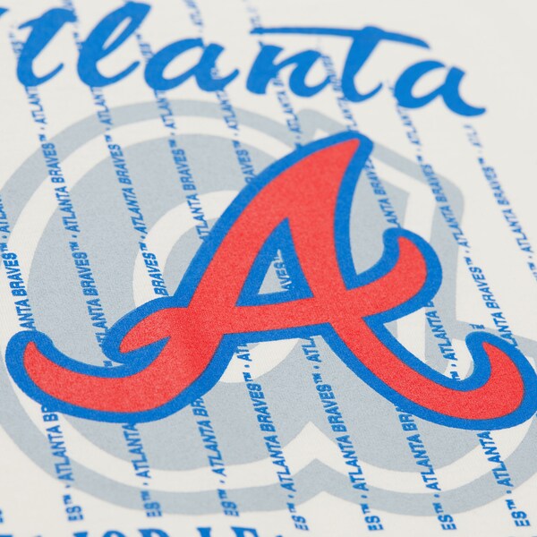 Atlanta Braves Cream Cooperstown Pinstripe Lockup T-Shirt 5 Atlanta Braves Cream Cooperstown Pinstripe Lockup T-Shirt