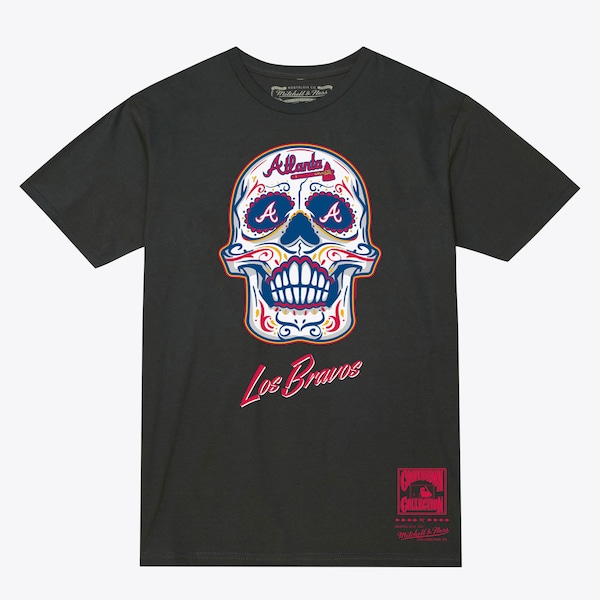 Atlanta Braves Charcoal Sugar Skull T-Shirt