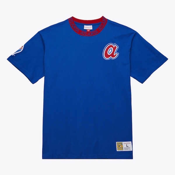 Atlanta Braves Royal Jacquard Ringer Vintage Logo T-Shirt