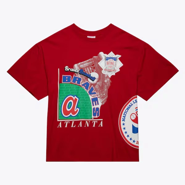 Atlanta Braves Red Cooperstown Logo Blast T-Shirt
