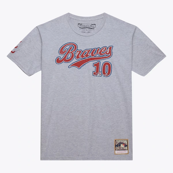 Chipper Jones Atlanta Braves Gray Name & Number T-Shirt