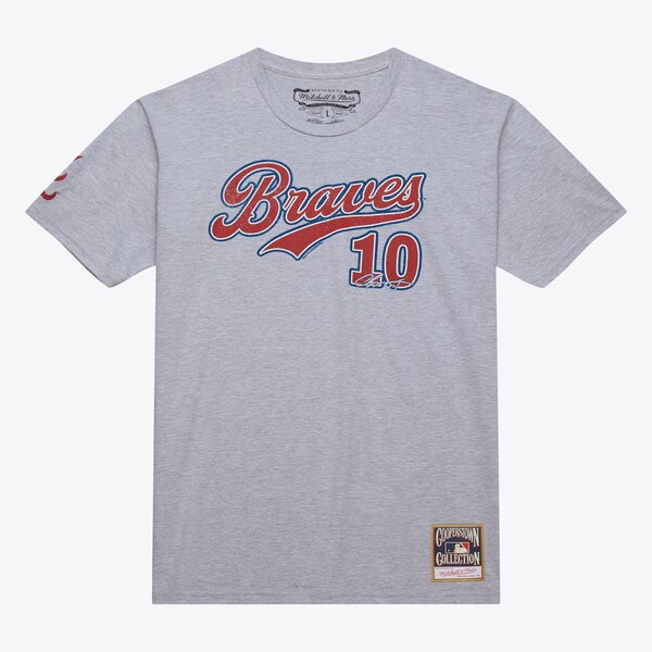 Chipper Jones Atlanta Braves Gray Name & Number T-Shirt