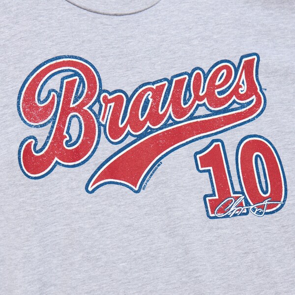 Chipper Jones Atlanta Braves Gray Name & Number T-Shirt