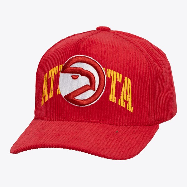 Atlanta Hawks Red Hardwood Classics Arch Stamp Pro Pinch Snapback Hat