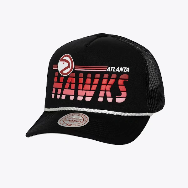 Atlanta Hawks Black Graded Trucker Adjustable Hat