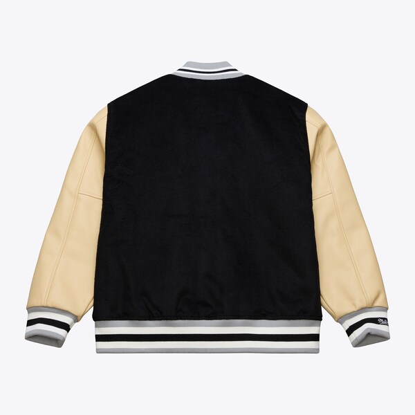 Oakland Raiders Black/Tan Team Traditions Varsity Full-Snap Jacket