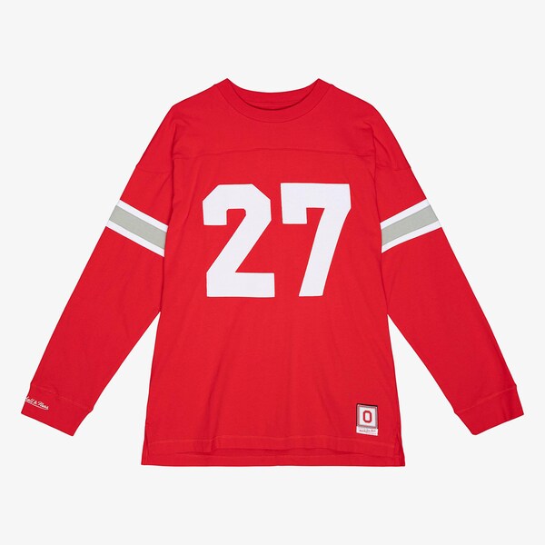 Eddie George Ohio State Buckeyes 1995 Scarlet Name & Number Player Back Long Sleeve T-Shirt