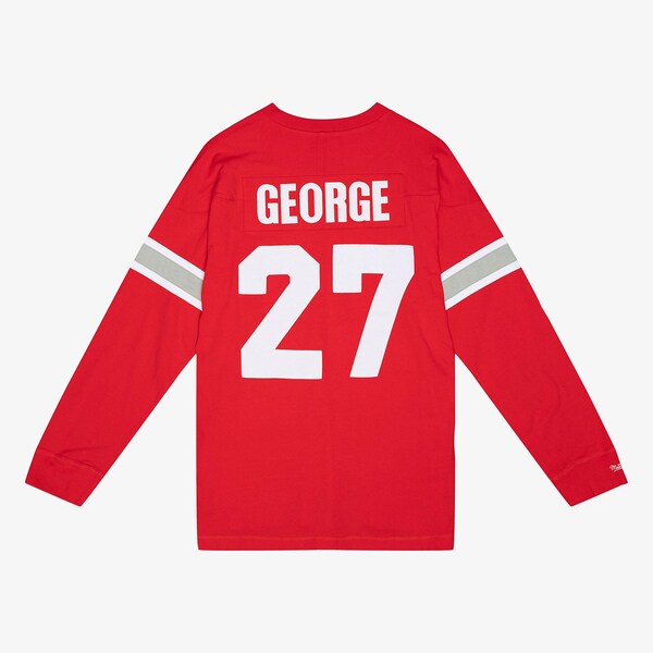 Eddie George Ohio State Buckeyes 1995 Scarlet Name & Number Player Back Long Sleeve T-Shirt 3 Eddie George Ohio State Buckeyes 1995 Scarlet Name & Number Player Back Long Sleeve T-Shirt