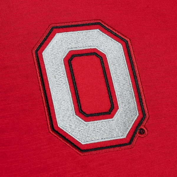 Ohio State Buckeyes Red Legendary Slub 3/4-Sleeve Henley Top