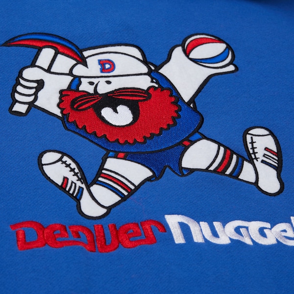 Denver Nuggets Royal Hardwood Classics Team Origins Fleece Pullover Hoodie