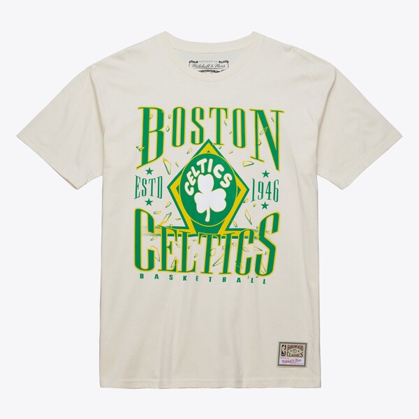 Boston Celtics Cream Shattered Lockup T-Shirt