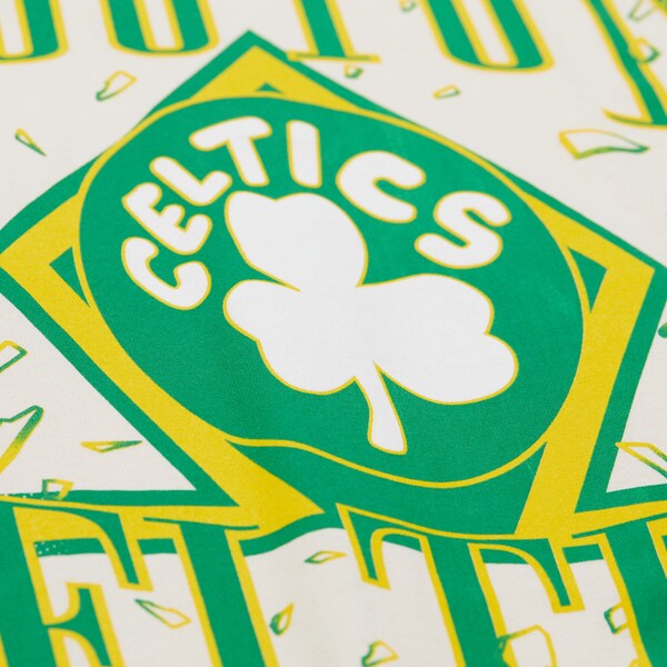 Boston Celtics Cream Shattered Lockup T-Shirt