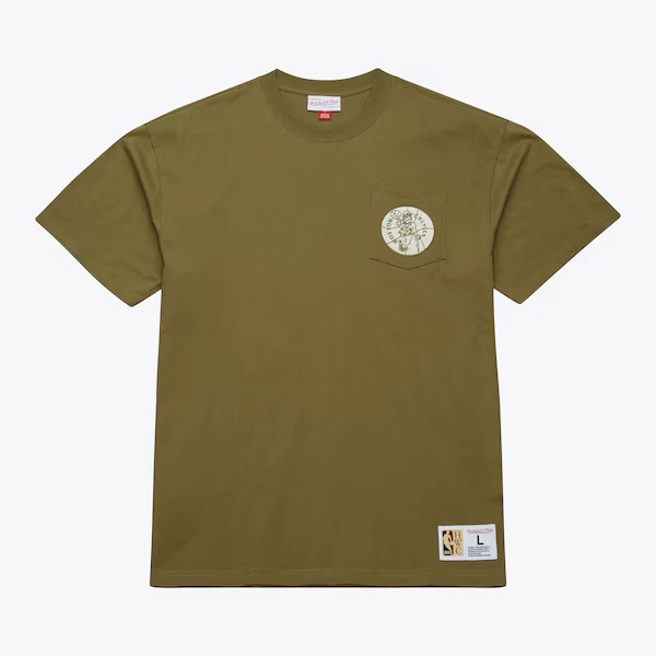 Boston Celtics Olive Vintage Premium Pocket T-Shirt