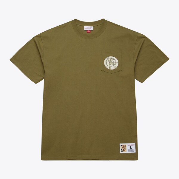 Boston Celtics Olive Vintage Premium Pocket T-Shirt