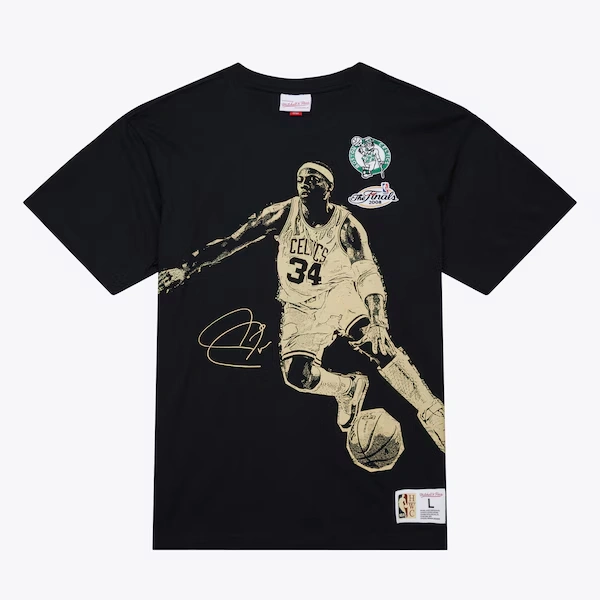 Paul Pierce Boston Celtics Black Hardwood Classics Blockbuster Player Vintage Logo T-Shirt