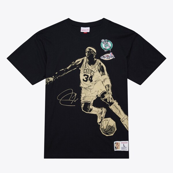 Paul Pierce Boston Celtics Black Hardwood Classics Blockbuster Player Vintage Logo T-Shirt