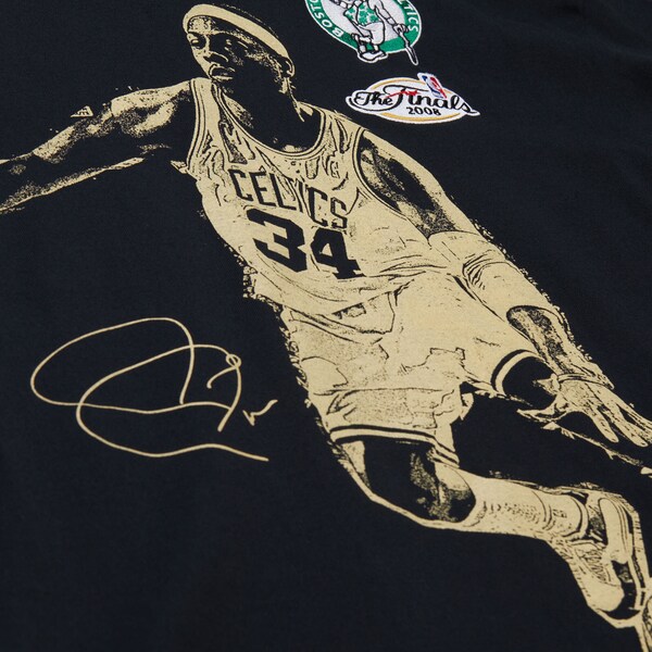 Paul Pierce Boston Celtics Black Hardwood Classics Blockbuster Player Vintage Logo T-Shirt