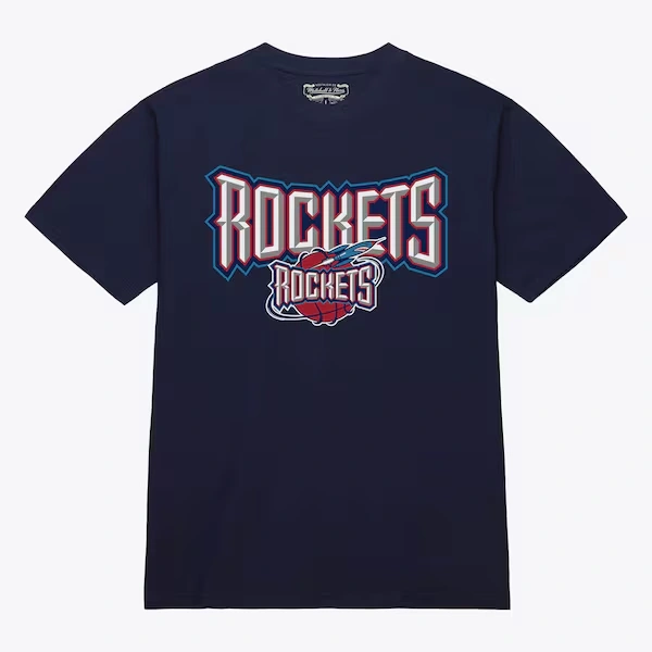 Houston Rockets Navy Hardwood Classics Evergreen T-Shirt