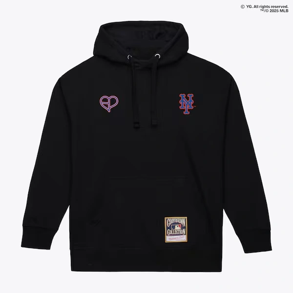 New York Mets Black PINK x MLB Pullover Hoodie
