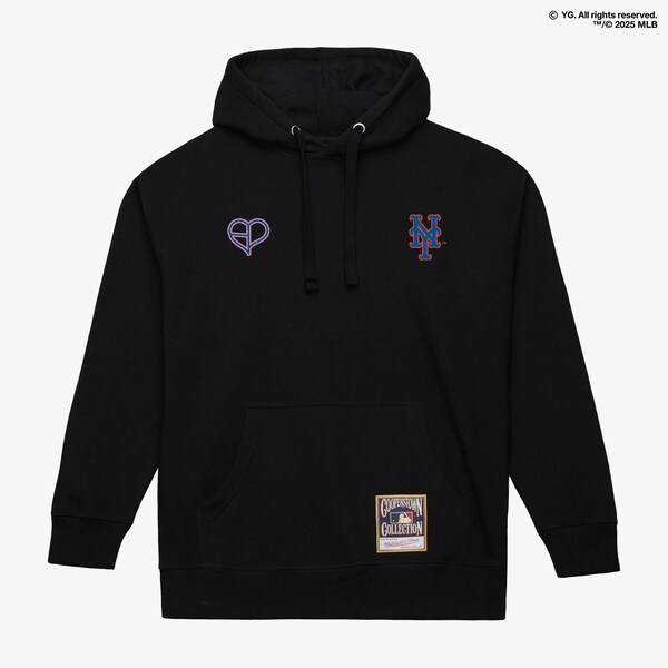 New York Mets Black PINK x MLB Pullover Hoodie