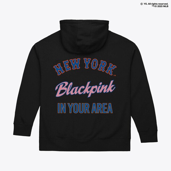 New York Mets Black PINK x MLB Pullover Hoodie