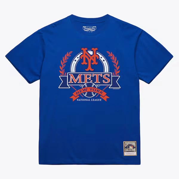 New York Mets Royal Cooperstown Crest Arch T-Shirt