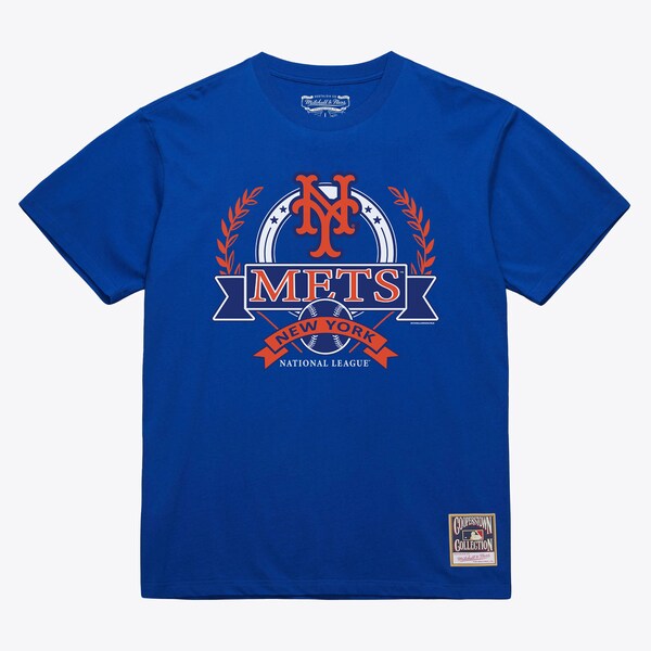New York Mets Royal Cooperstown Crest Arch T-Shirt