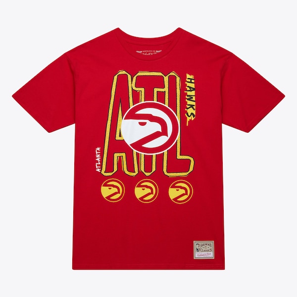 Atlanta Hawks Red Hardwood Classics Retro City T-Shirt