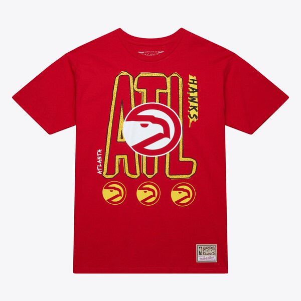 Atlanta Hawks Red Hardwood Classics Retro City T-Shirt