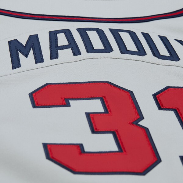 Greg Maddux Atlanta Braves 1995 Gray Authentic Throwback Jersey 10 Greg Maddux Atlanta Braves 1995 Gray Authentic Throwback Jersey