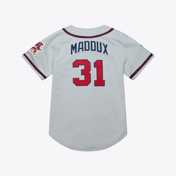 Greg Maddux Atlanta Braves 1995 Gray Authentic Throwback Jersey 3 Greg Maddux Atlanta Braves 1995 Gray Authentic Throwback Jersey