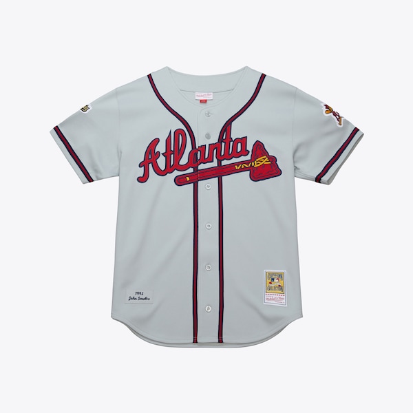 John Smoltz Atlanta Braves 1995 Gray Authentic Throwback Jersey