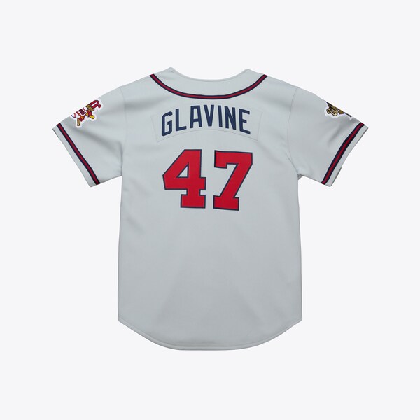 Tom Glavine Atlanta Braves 1995 Gray Authentic Throwback Jersey 3 Tom Glavine Atlanta Braves 1995 Gray Authentic Throwback Jersey