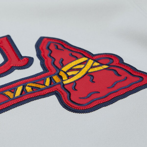 Tom Glavine Atlanta Braves 1995 Gray Authentic Throwback Jersey 8 Tom Glavine Atlanta Braves 1995 Gray Authentic Throwback Jersey