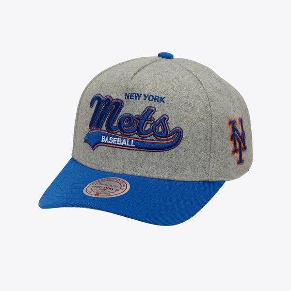 New York Mets Heather Gray Tailsweep Pro Pinch Snapback Hat