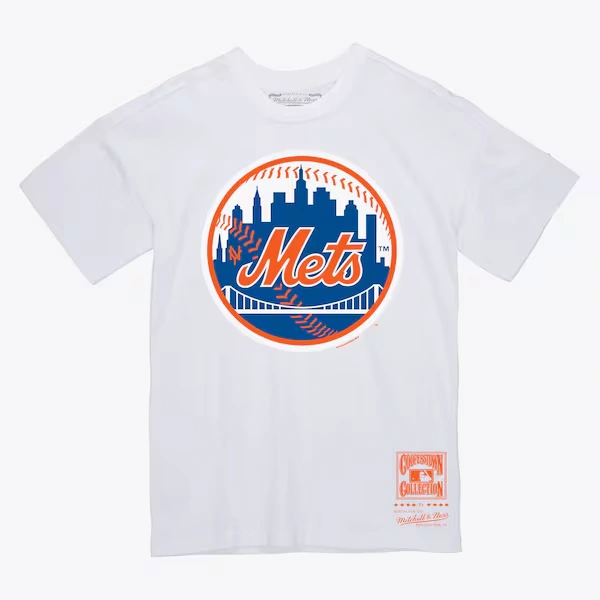 New York Mets White Cooperstown Logo T-Shirt