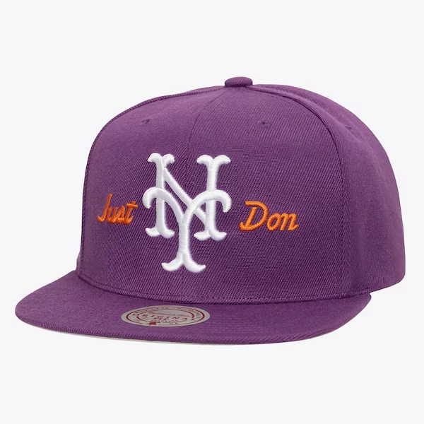 New York Mets Purple M&N x Just Don Mainline Snapback Hat