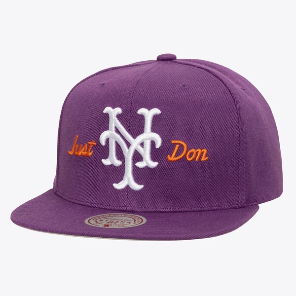 New York Mets Purple M&N x Just Don Mainline Snapback Hat