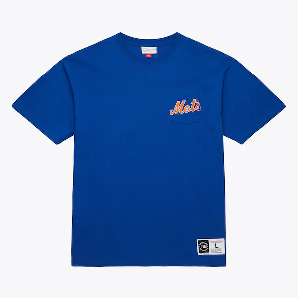 New York Mets Royal Double Hit Mascot Pocket T-Shirt