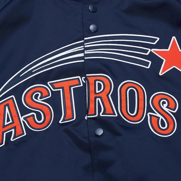 Houston Astros Navy Lightweight Satin Raglan Full-Snap Jacket
