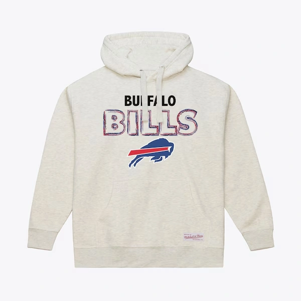Buffalo Bills White Sketch Outline Hoodie
