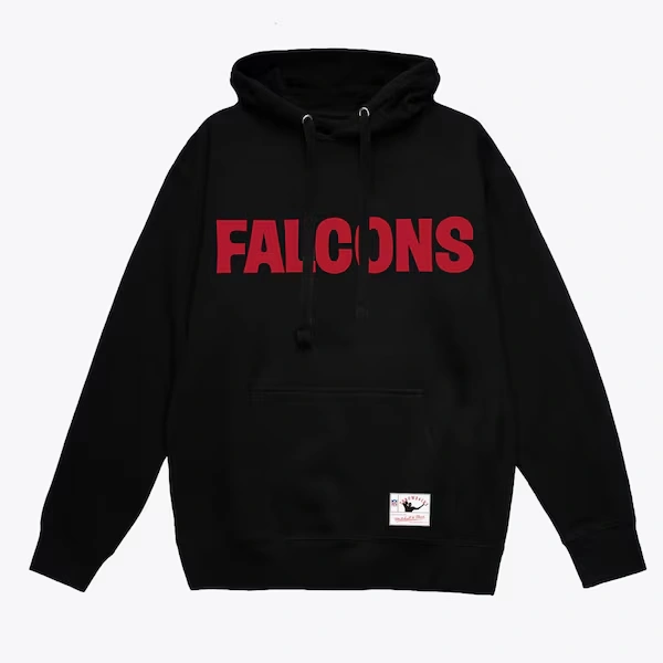 Atlanta Falcons Black Team Wordmark Vintage Pullover Hoodie