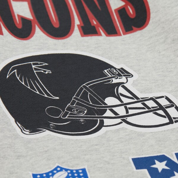 Atlanta Falcons Heather Gray All Over Print Vintage Fleece Crewneck Sweatshirt 4 Atlanta Falcons Heather Gray All Over Print Vintage Fleece Crewneck Sweatshirt