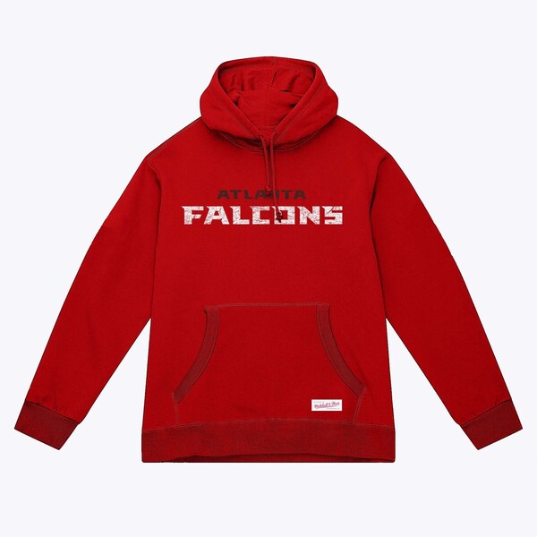 Atlanta Falcons Red Distressed Wordmark Pullover Hoodie