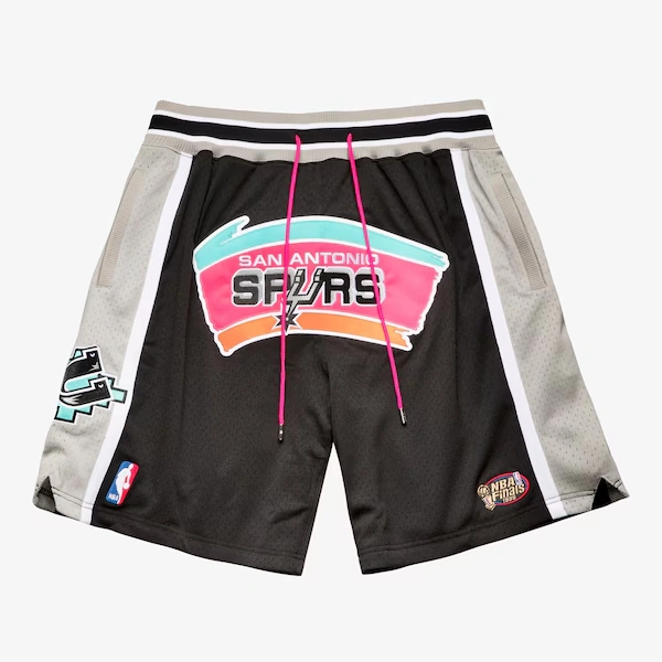 San Antonio Spurs Black 1999 NBA Finals Logo Just Don Shorts