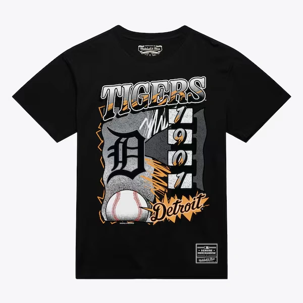 Detroit Tigers Black Overspray T-Shirt